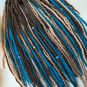 100% Wool Dreadlock Extensions | Handmade Boho Dreads |Brown  Blue Blonde Ombre DE Dreads, Boho Hair Extensions Full set