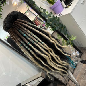 人毛ドレッドヘアタイ | 天然毛ドレッドシュシュ | ボヘミアンバイキングヘアアクセサリー