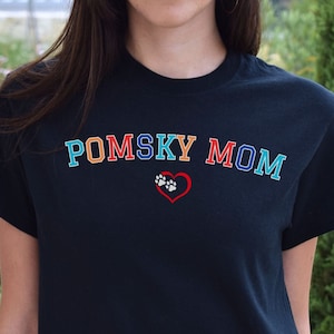Pomsky Mom Shirt, Pomeranian & Siberian Husky Mix Dog Mama tshirt, Dog Lover Tee, Dog Dad gift to Dog Mom for Mothers Day, Best Friend Shirt