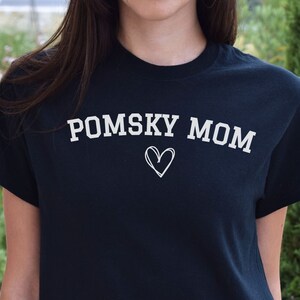 Pomsky Mom Shirt, Pommern Siberian Husky Mix-Hund Mama Tshirt, Hundeliebhaber T-Shirt, Hund Papa Geschenk für Hundemama zum Muttertag, Hund Oma Shirt