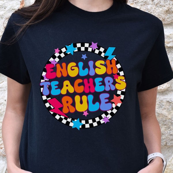 Fun Retro English Teacher Shirt, Teacher Retirement T-Shirt, Educators Gift, Teacher Appreciation Tee, 2024 Back To School Tshirt