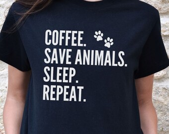 Vet Coffee Shirt, Coffee Veterinarian Tech Gift, Animal Doctor T-Shirt, Pet Rescue Tshirt, Veterinary Technician Tee, Graduation Vet Student