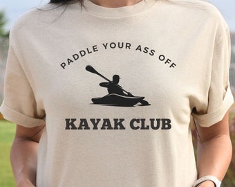 Camiseta de kayak "Rema tu trasero", regalo del club de kayak para remeros aventureros, camiseta de campamento, viaje familiar en canoa, camiseta de vacaciones de verano 2025