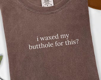 Comfort Colors Waxed Butthole Minimalist Meme Shirt, Gen Z Mental Health T-Shirt, Oversized Best Friend TShirt, Weirdcore Unhinged Weird Tee