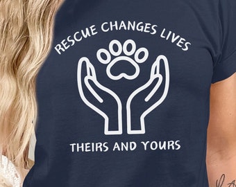 Animal Rescue Awareness Shirt, Dog Adoption TShirt, Foster Support a Cat or Dog Tee, Shelter Volunteer Pet Lover T-shirt, Pet Rescuer TShirt