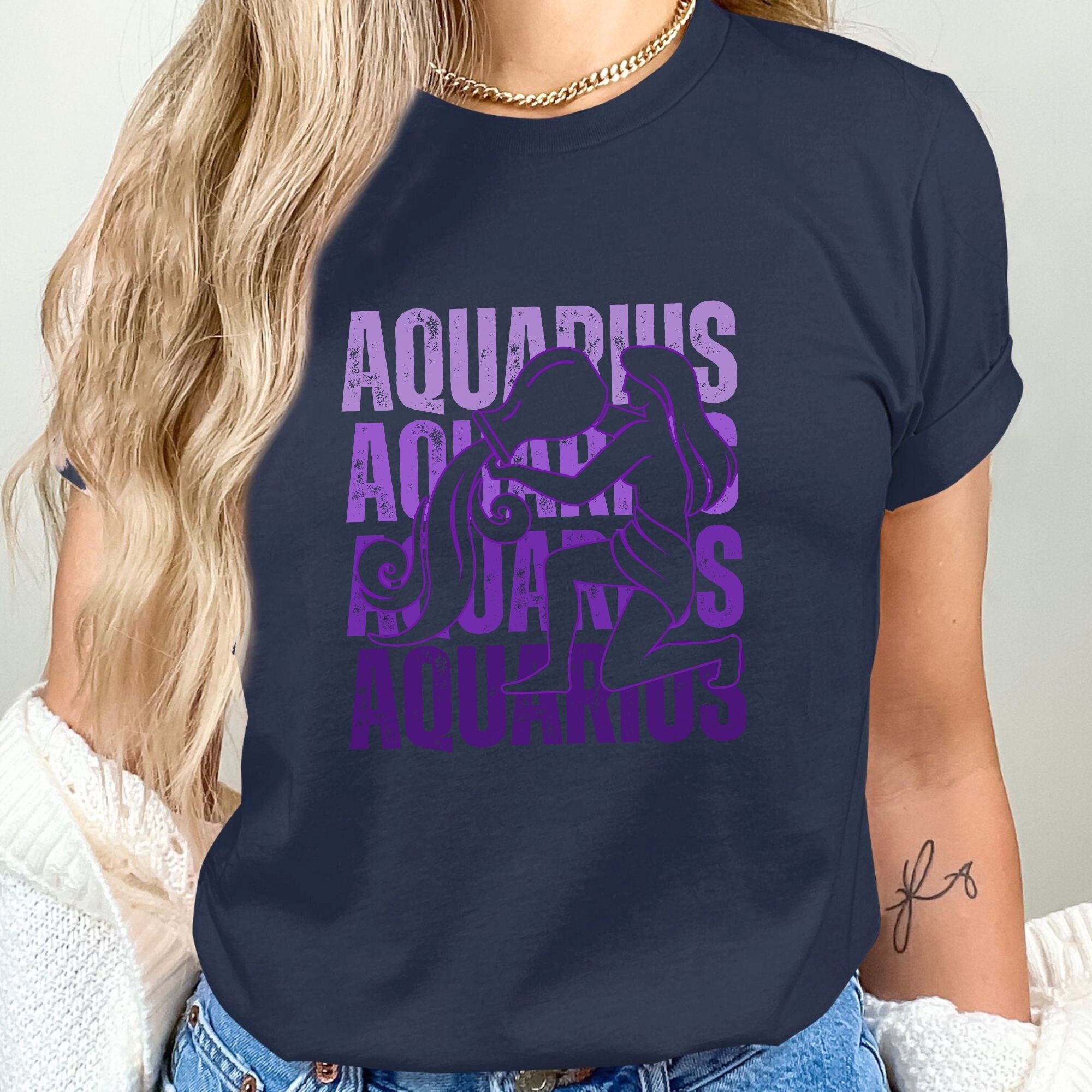 T-shirt Homme Verseau - Signe Astrologique - Coton Jersey, Coupe Régulière