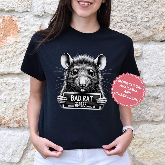 Funny Mug Shot Bad Rat Shirt for Animal Lover, Inmate Rodent T