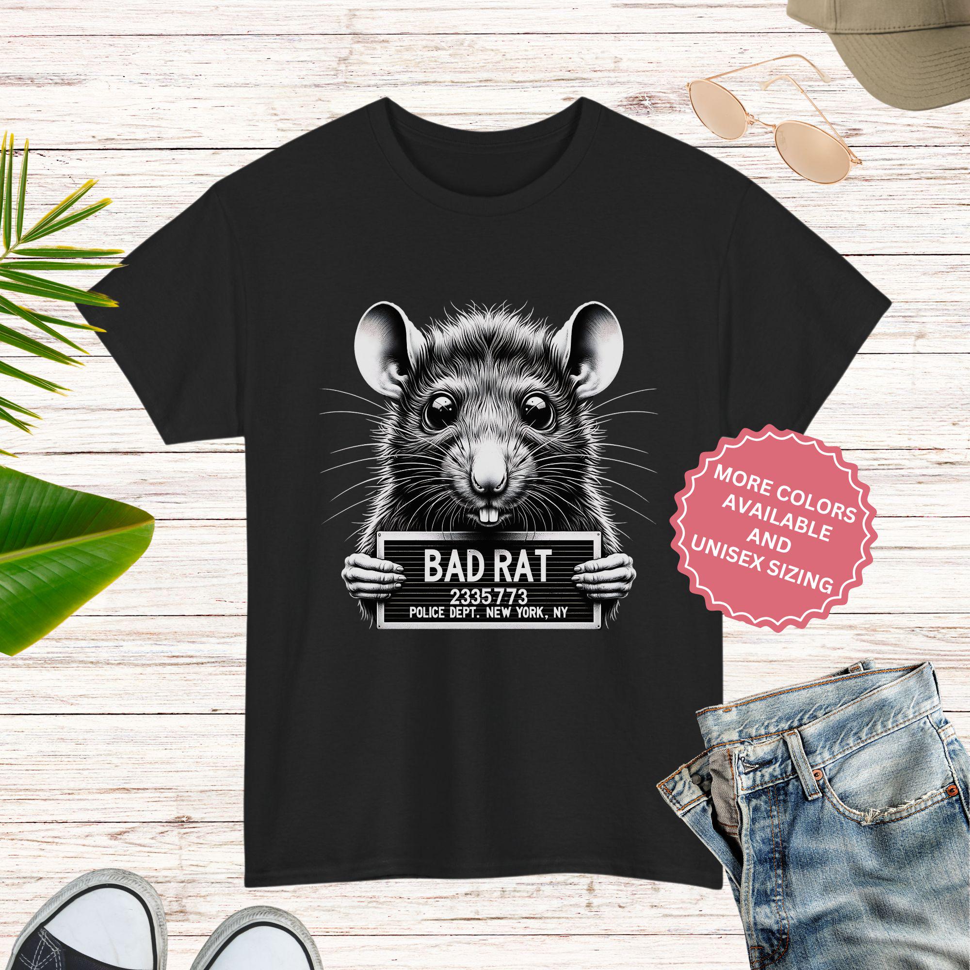 Funny Mug Shot Bad Rat Shirt for Animal Lover, Inmate Rodent T