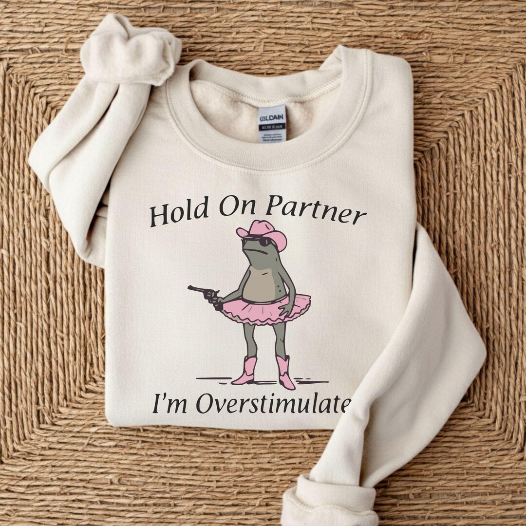 Funny Cowboy Frog Sweatshirt, Unhinged T-shirt, Gen Z Inappropriate ...