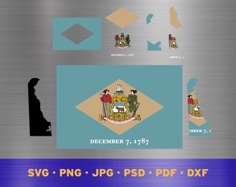 Delaware state flag svg layered, Delaware state flag cricut, Delaware state flag png