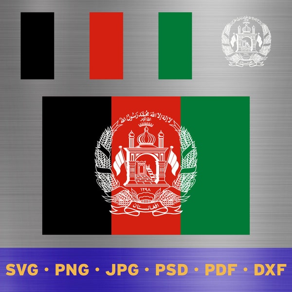 Afghanistan flag svg layered, Afghan flag svg, Afghan flag cricut, Afghanistan flag png, Afghan flag png