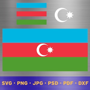 Azerbaijan flag svg layered, Azerbaijani flag svg, Azerbaijani flag cricut, Azerbaijan flag png, Azerbaijani flag png