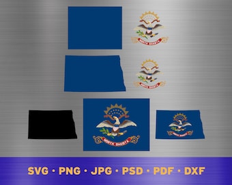 North Dakota state flag svg layered, North Dakota state flag cricut, North Dakota state flag png