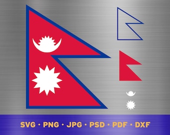 Nepal flag svg layered, Nepali flag svg, Nepali flag cricut, Nepal flag png, Nepalese flag png