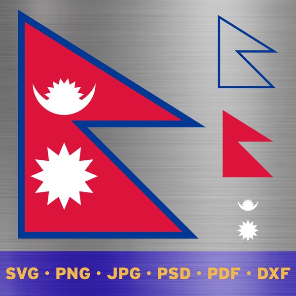 Népal drapeau svg en couches, drapeau népalais svg, drapeau népalais cricut, drapeau népalais png, drapeau népalais png