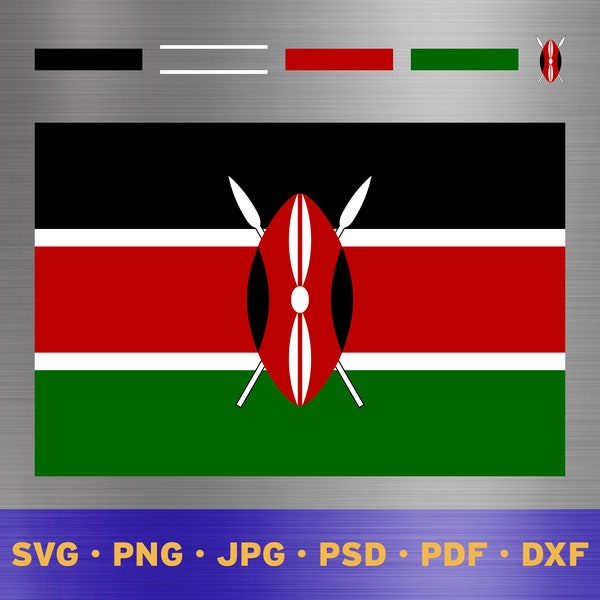 Kenya flag svg layered, Kenyan flag svg, Kenyan flag cricut, Kenya flag png, Kenyan flag png