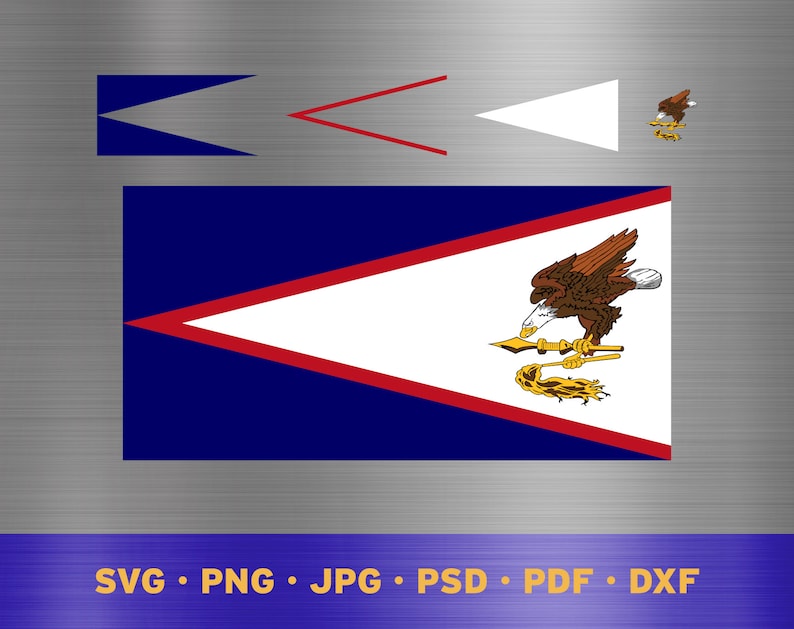 American Samoa Flag Svg Layered, American Samoan Flag Svg, American
