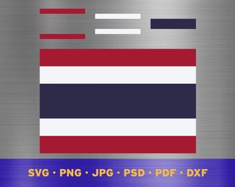 Thailand flag svg layered, Thai flag svg, Thai flag cricut, Thailand flag png, Thai flag png