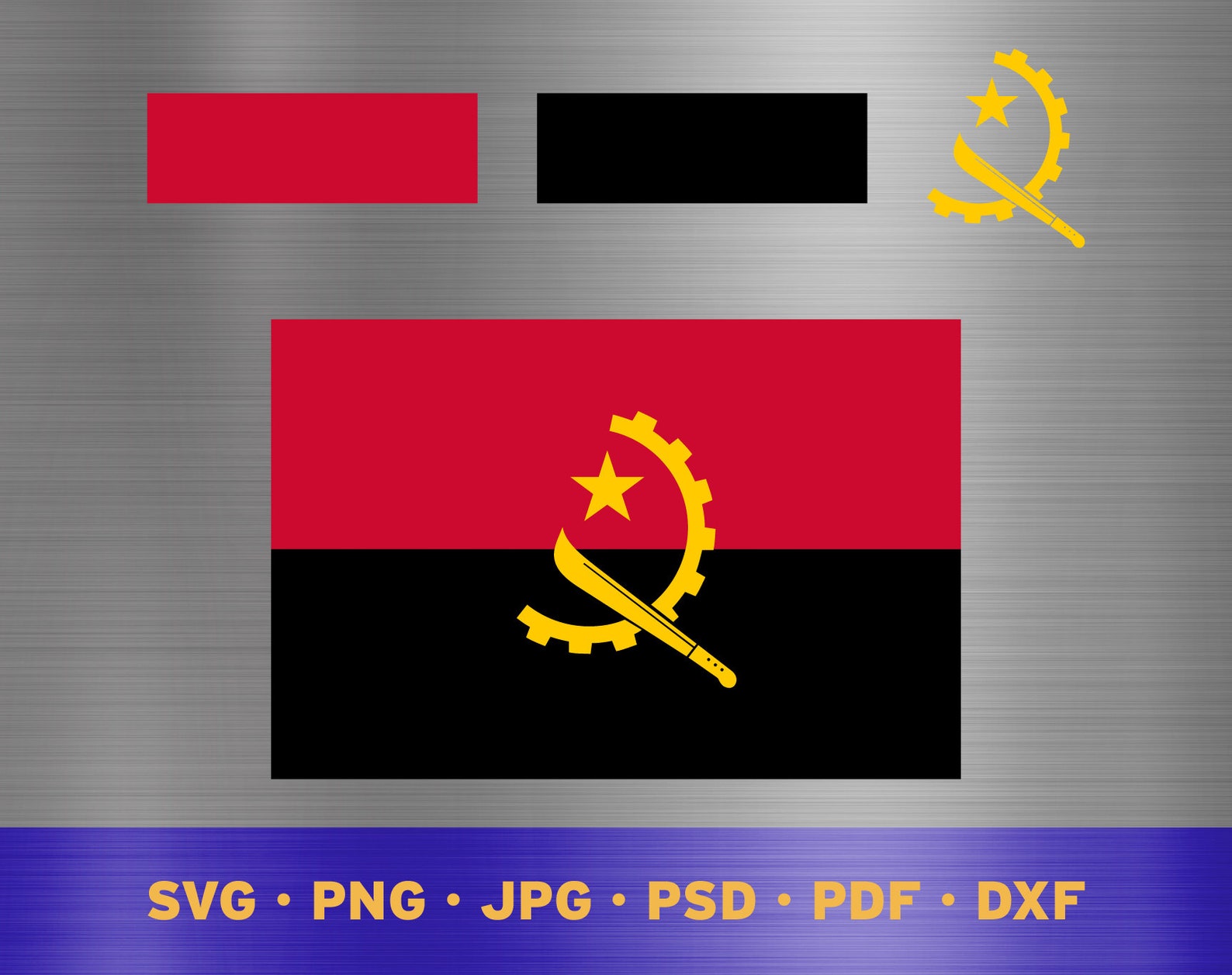 Angola Flag Svg Layered, Angolan Flag Svg, Angolan Flag Cricut, Angola ...