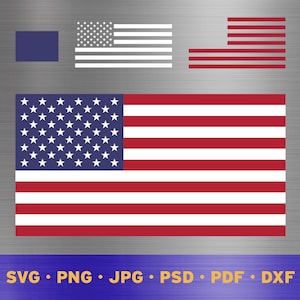 May include: A digital design file for a red, white, and blue American flag. The flag is in a standard rectangular shape with 13 horizontal stripes and 50 white stars on a blue field. The design is suitable for crafting, printing, or digital use.