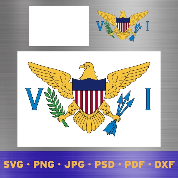 United States Virgin Islands flag svg layered, United States Virgin Islands flag cricut, United States Virgin Islands flag png