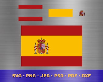 Spain flag svg layered, Spanish flag svg, Spaniard flag cricut, Spain flag png, Spanish flag png