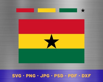 Ghana flag svg layered, Ghanaian flag svg, Ghanaian flag cricut, Ghana flag png, Ghanaian flag png