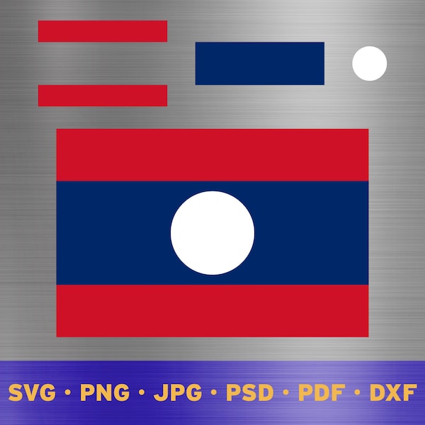 Laos flag svg layered, Lao flag svg, Lao flag cricut, Laos flag png, Laotian flag png