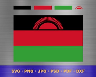 Malawi flag svg layered, Malawian flag svg, Malawian flag cricut, Malawi flag png, Malawian flag png