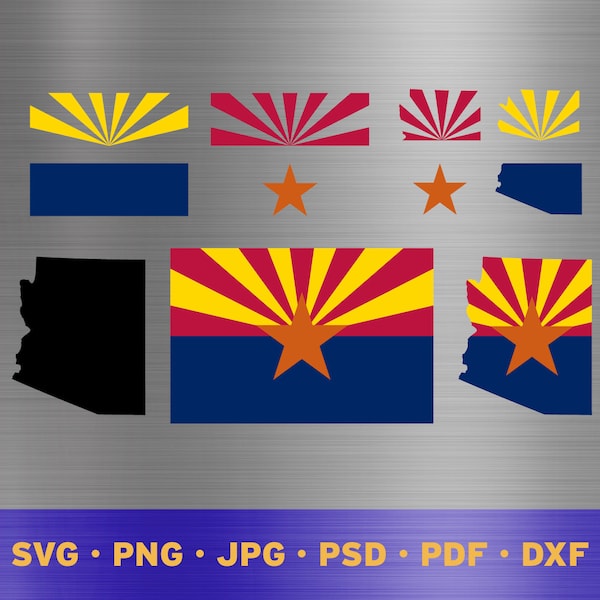 Arizona state flag svg layered, Arizona state flag cricut, Arizona state flag png