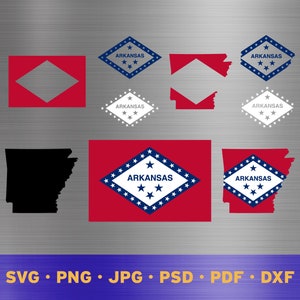 Drapeau de l’État de l’Arkansas svg en couches, drapeau de l’État de l’Arkansas cricut, drapeau de l’État de l’Arkansas png