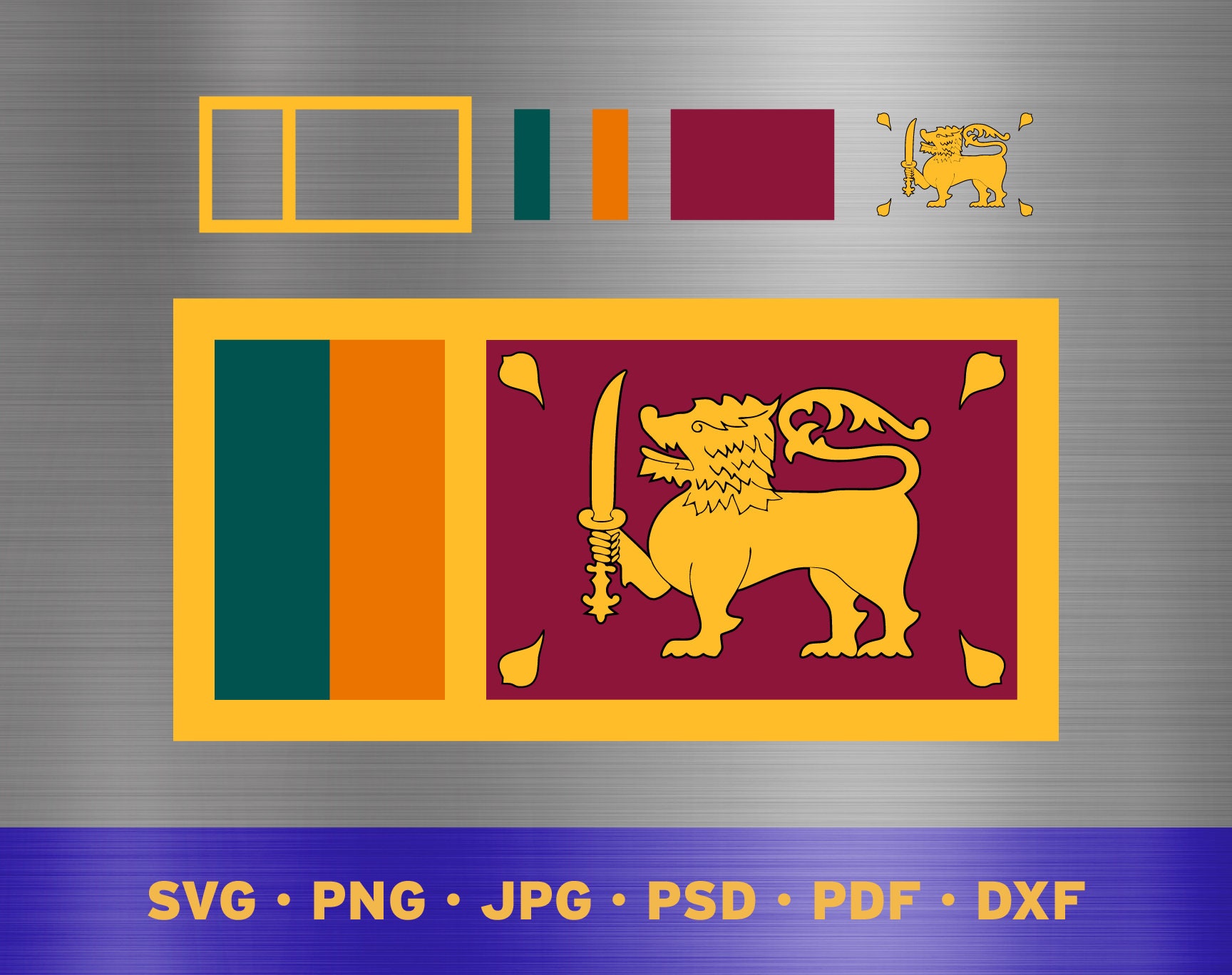 Sri Lanka Flagge Aufkleber – 3-teilig, Wetterfest & Selbstklebend Für Auto, Fenster & Mehr