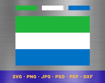 Sierra Leone flag svg layered, Sierra Leonean flag svg, Sierra Leonean flag cricut, Sierra Leone flag png, Sierra Leonean flag png