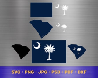 South Carolina state flag svg layered, South Carolina state flag cricut, South Carolina state flag png