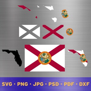 Vlag van Florida staat SVG gelaagd, Florida staat vlag cricut, Florida staat vlag PNG