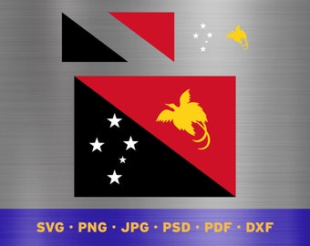 Papua New Guinea flag svg layered, Papua New Guinean flag svg, Papua New Guinean flag cricut, Papua New Guinea flag png