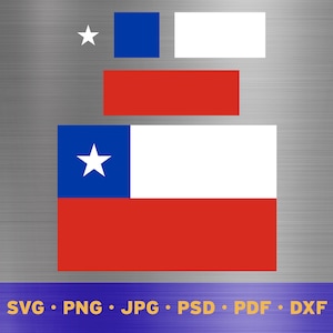 Chile flag svg layered, Chilean flag svg, Chilean flag cricut, Chile flag png, Chilean flag png