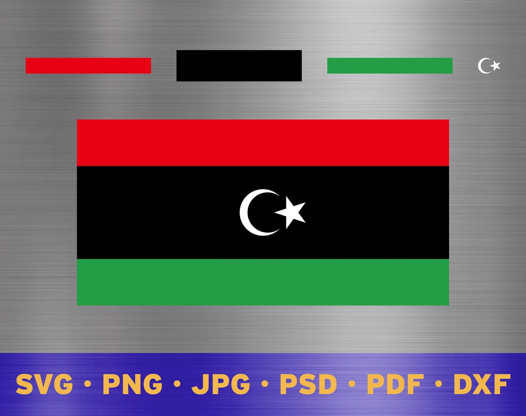 Libya Flag Svg Layered Libyan Flag Svg Libyan Flag Cricut - Etsy
