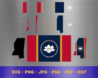 Mississippi state flag svg layered, Mississippi state flag cricut, Mississippi state flag png