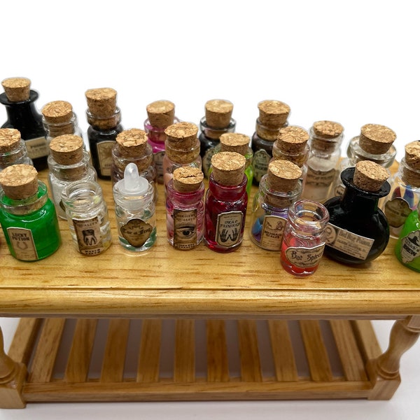 1/12 Scale Miniature Bottles Potion Ingredients Horror Fantasy Haunted Witch DollHouse