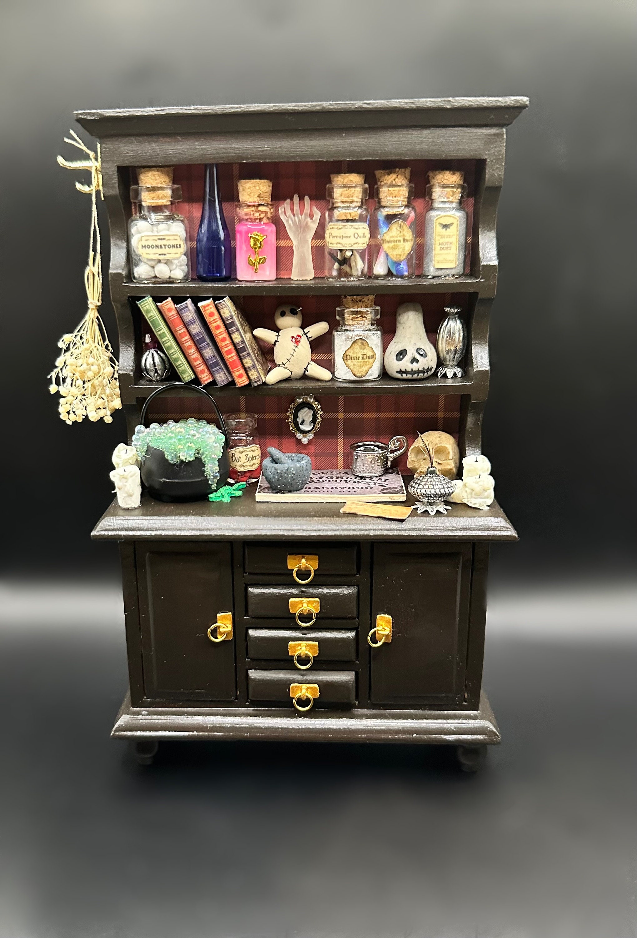 cheaper on sale Map Potter Miniature Accessory 1/12 Dollhouse Harry Scale  1:/12 Harry Potter 16PC Inspired Apothecary Welsh Magic Book Dresser  Witchcraft Miniature Shelves Oddities and Hogwarts Curiosities 