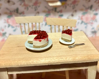 Miniature 1/12 Scale Cherry Cheesecake Whole Or Individual Slices
