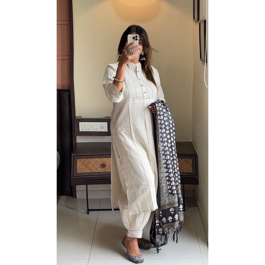 Shop Prisma's Cream Kurti Pant for Women