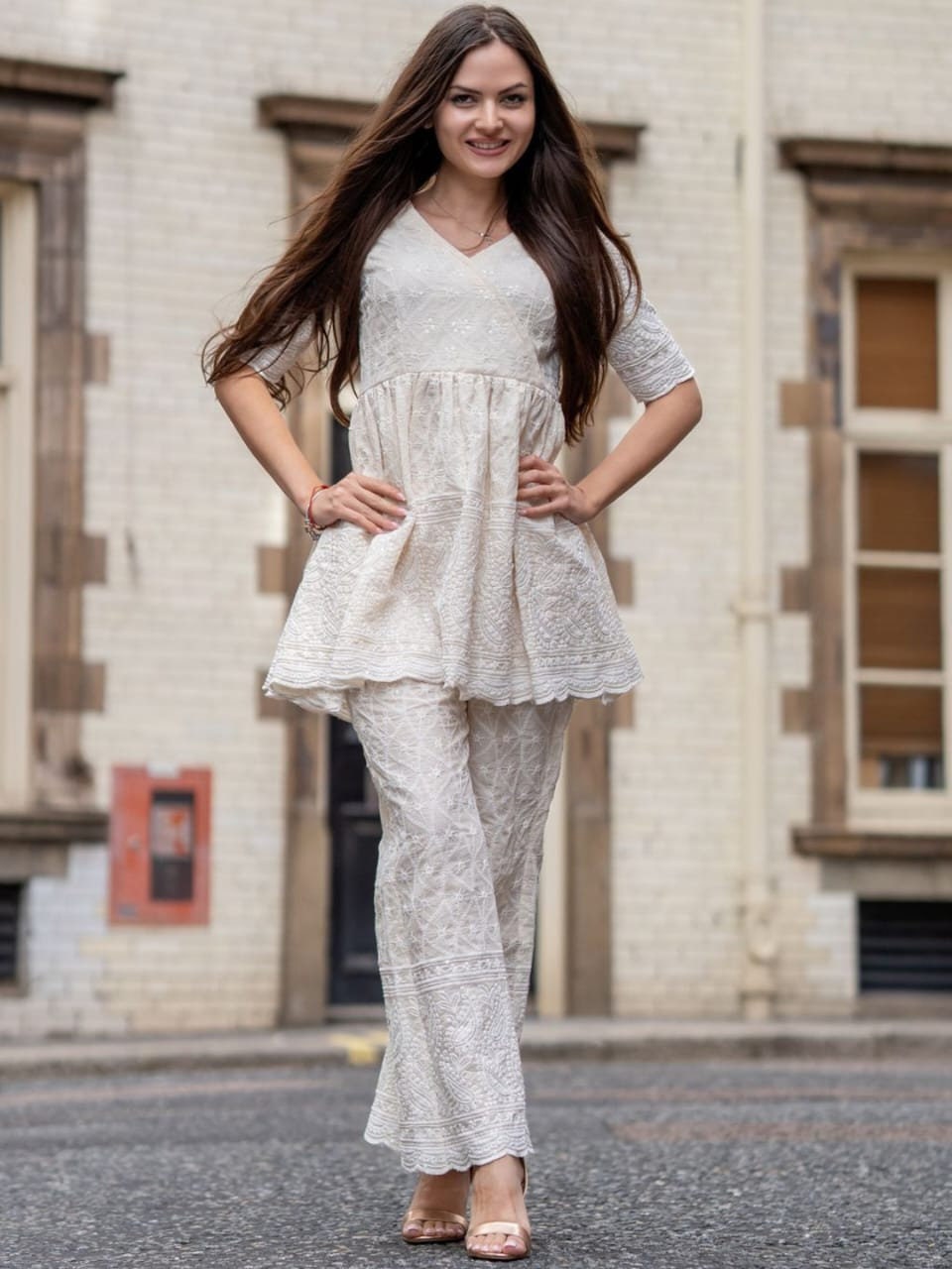 Short kurti top with palazzo pants