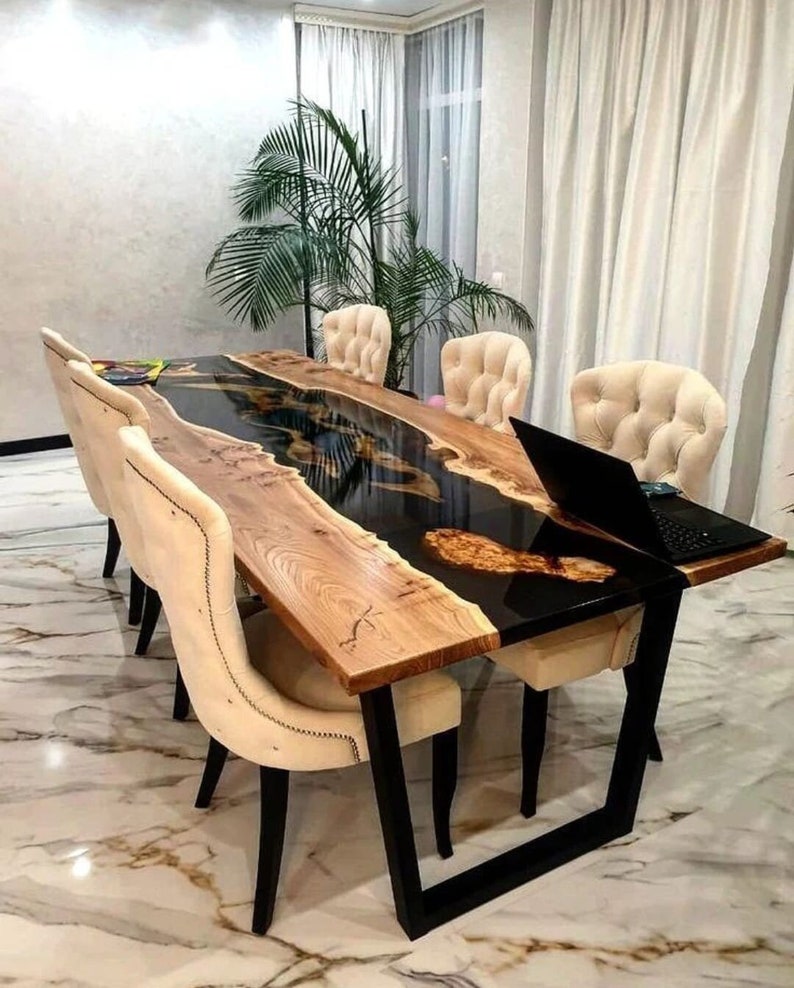 Epoxy Dining Table River Table Epoxy Kitchen Table Smooth Etsy Canada
