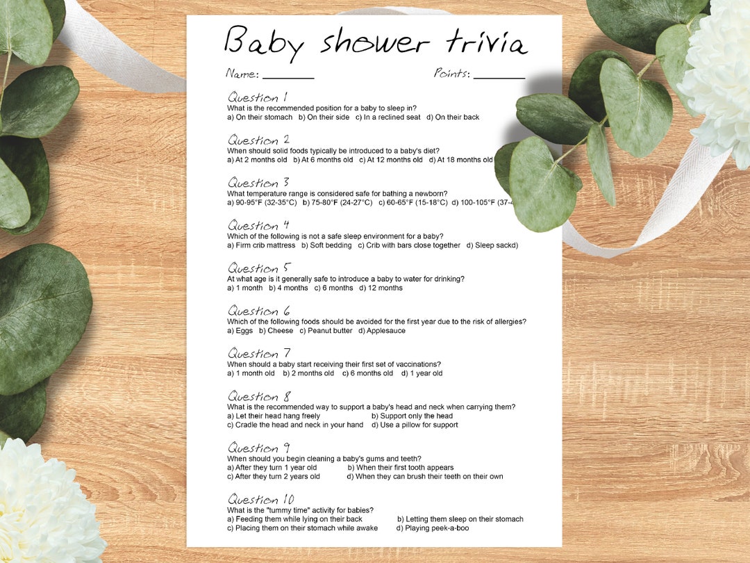 Baby Shower Trivia Game Baby Shower Games Trivia Questions Baby Shower Trivia Trivia Game Baby