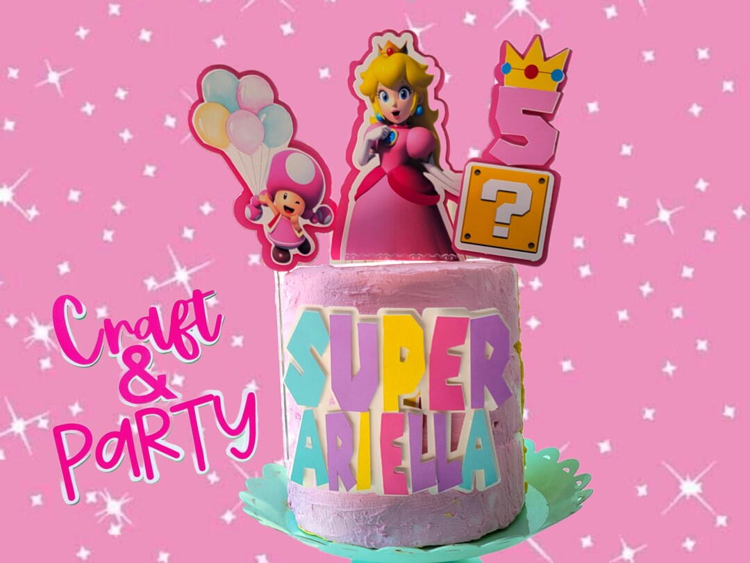 Princess Peach Cake Toppers Etsy