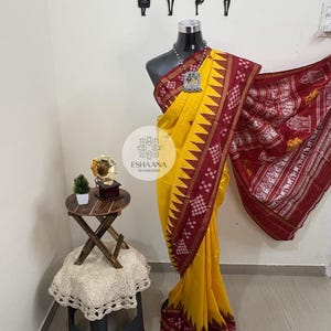Exclusive Odisha Ikkat Pure silk saree with jala pallu