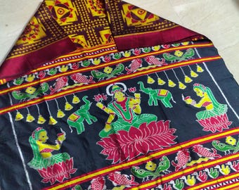 Exclusive Odisha Ikkat mahalaxmi yantra Pure silk Saree