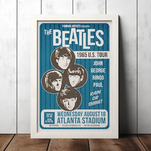 Póster del concierto de los Beatles - Objetos de colección para aficionados a la música - Póster musical vintage - Decoración del hogar - Arte mural